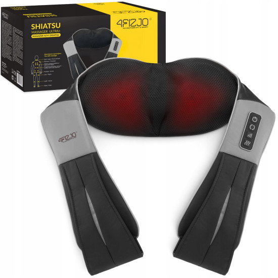 Купить массажная подушка 4FIZJO Shiatsu Ultra+ для шеи и спины Black/Grey в Киеве - фото №1 Купить Массажная подушка 4FIZJO Shiatsu Ultra+ для шеи и спины Black/Grey в Киеве - фото №1